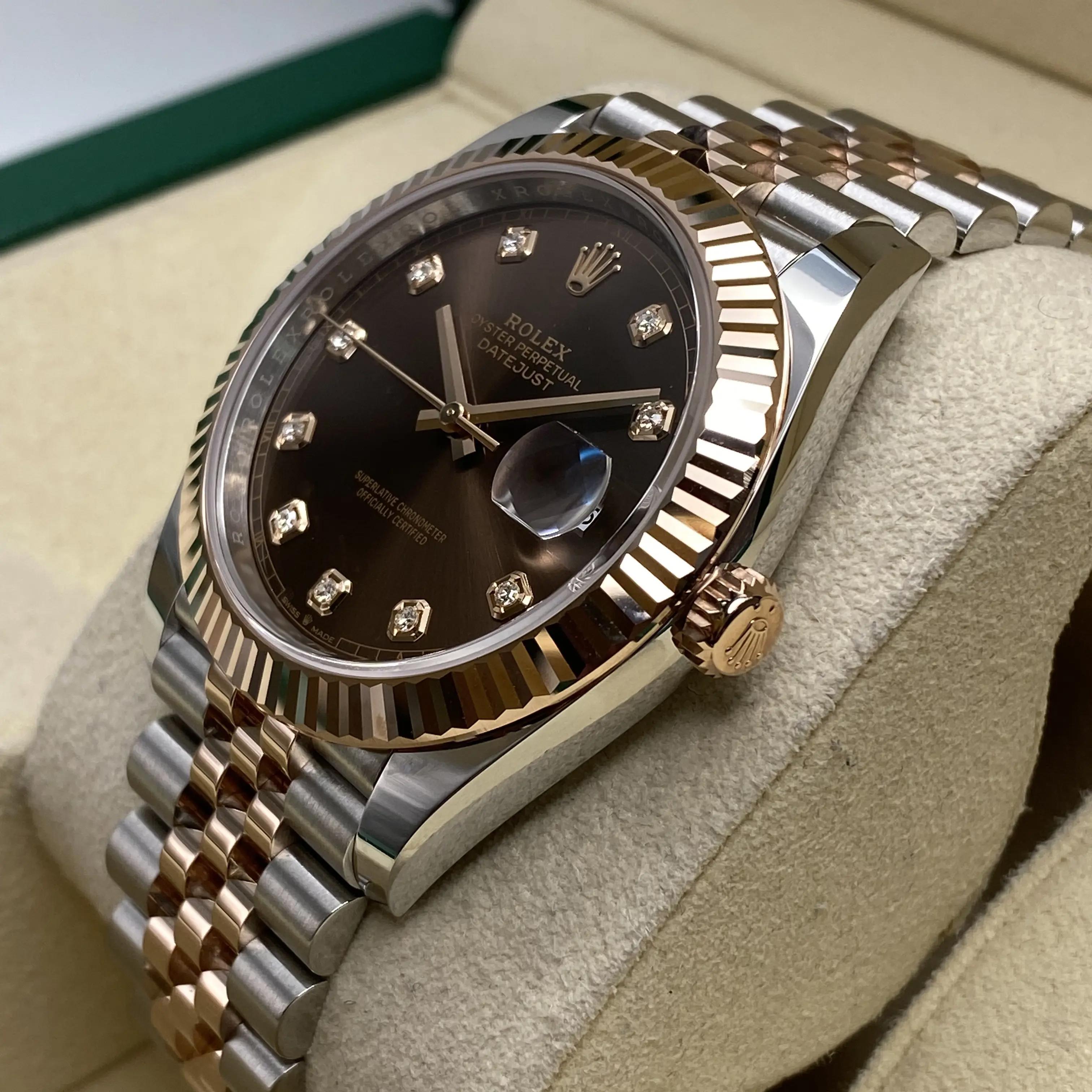 Rolex Datejust 41 126331 Steel Rose Gold Chocolate Diamond Dial