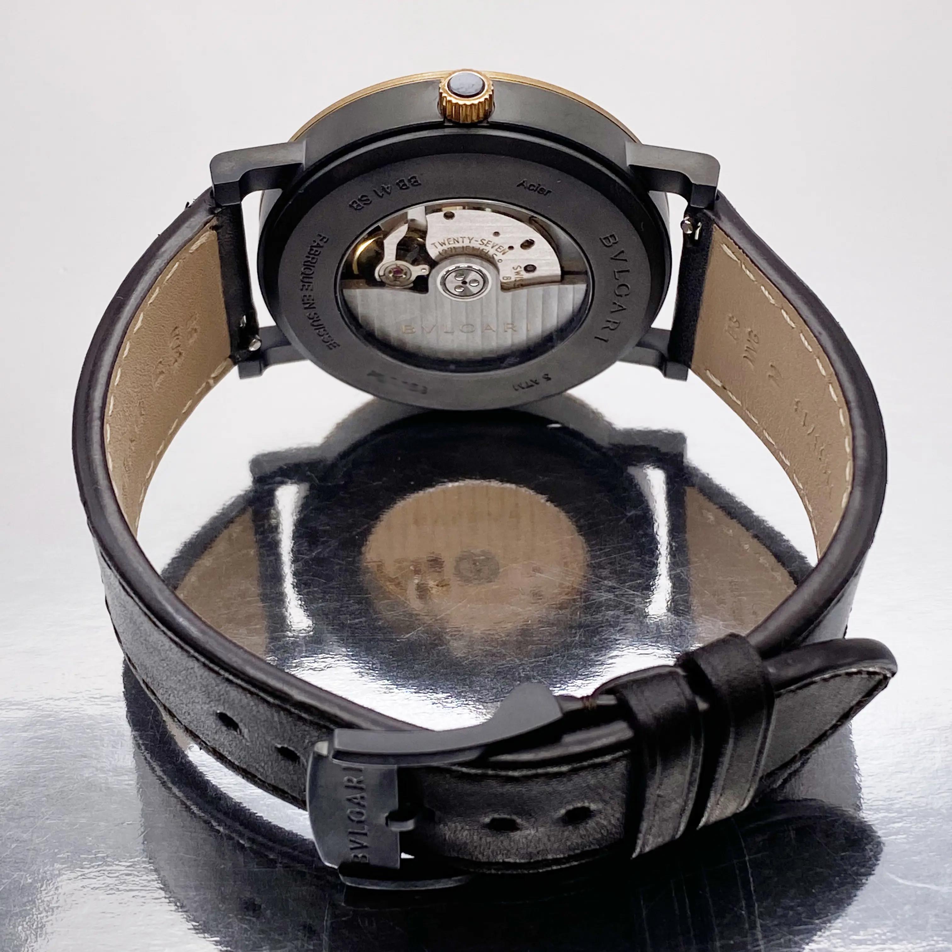 Bvlgari Solotempo 41mm Steel Bronze Bezel Black Dial Automatic Men
