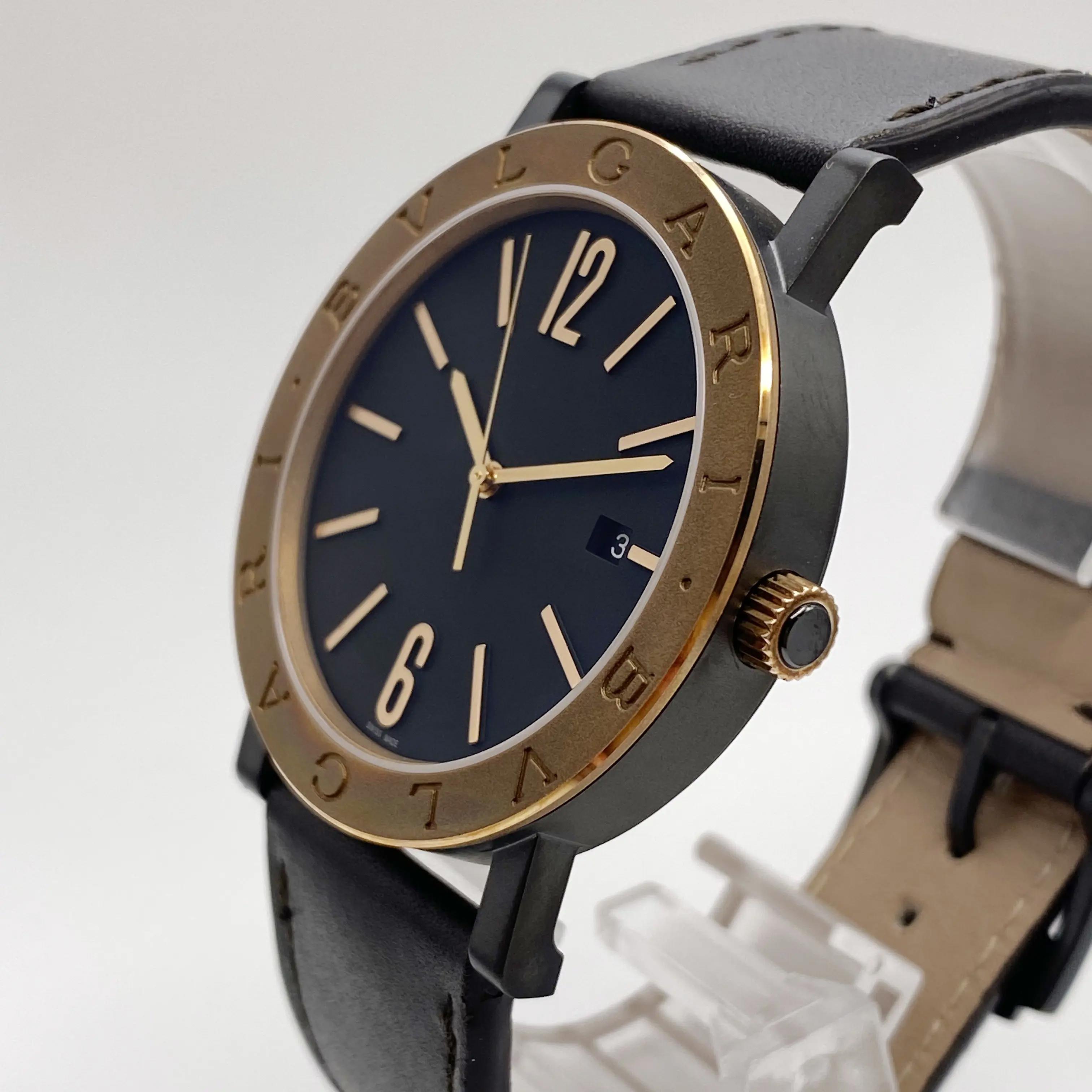 Bvlgari Solotempo 41mm Steel Bronze Bezel Black Dial Automatic Men