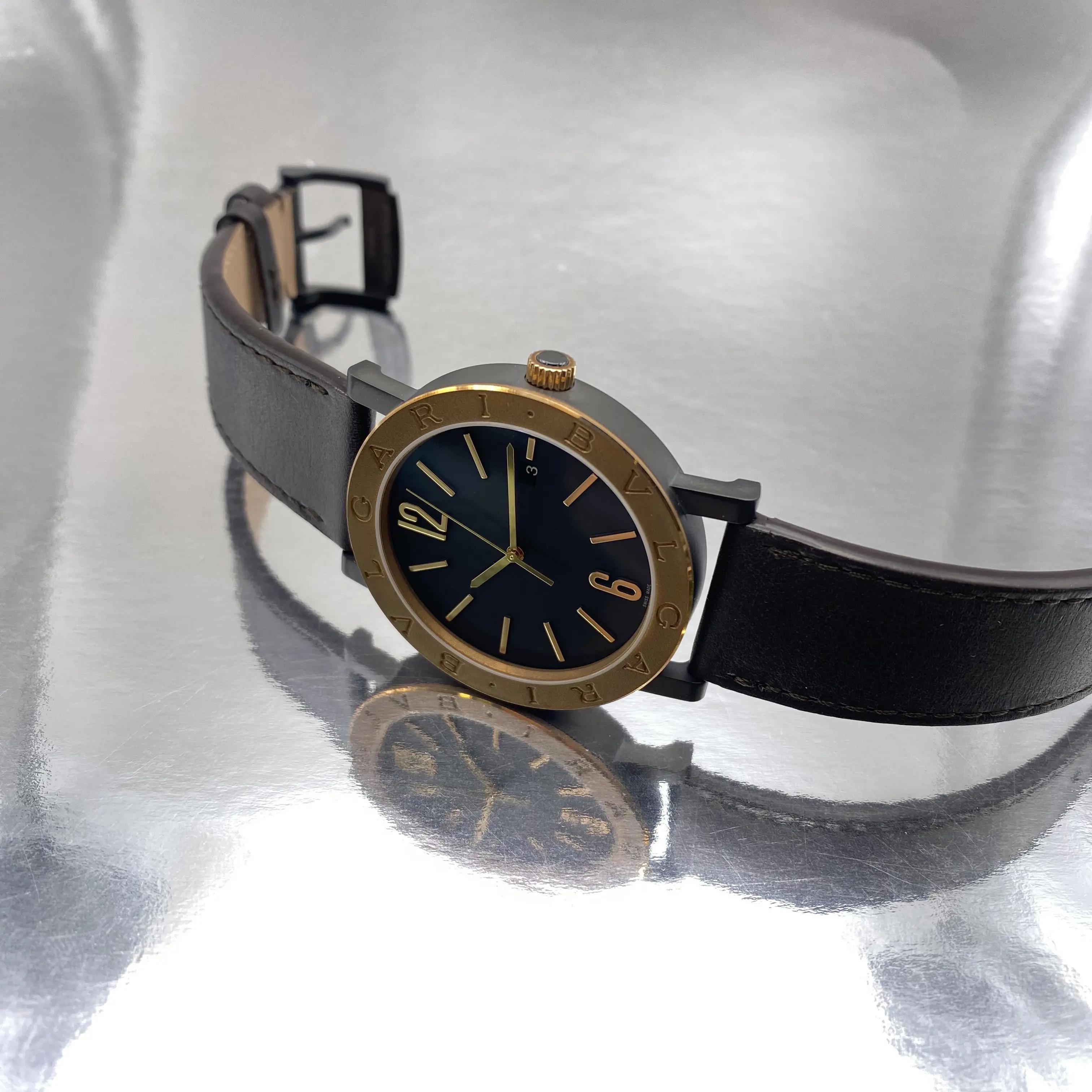 Bvlgari Solotempo 41mm Steel Bronze Bezel Black Dial Automatic Men