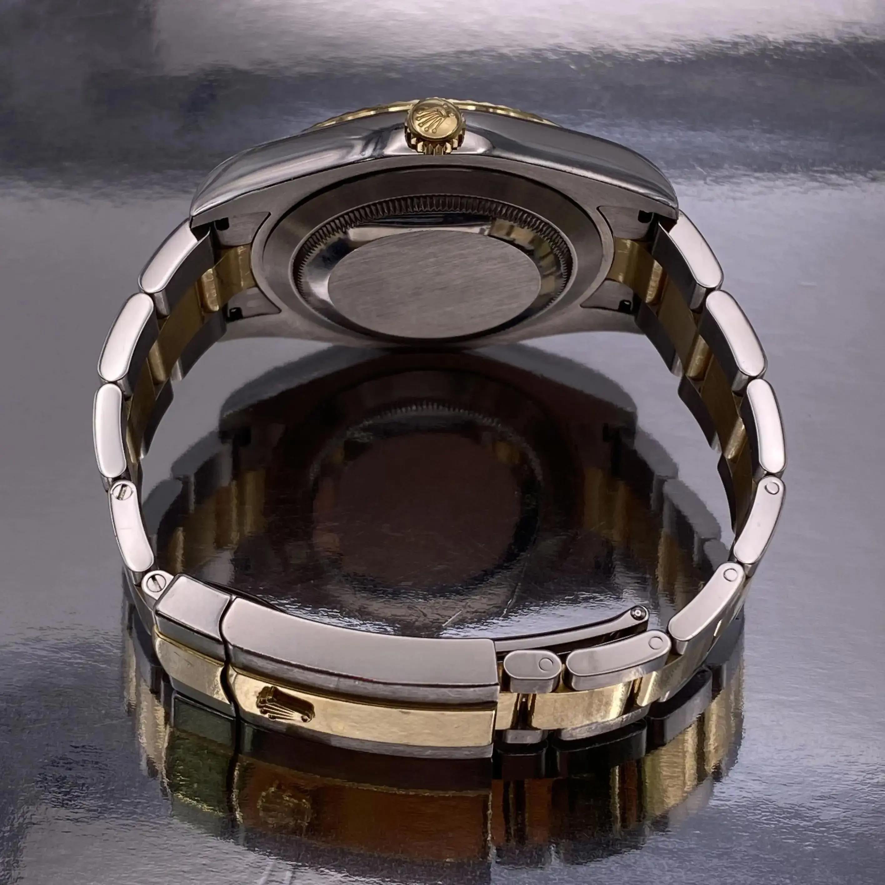 Rolex Datejust II 116333 Yellow Gold Steel Roman Black Dial