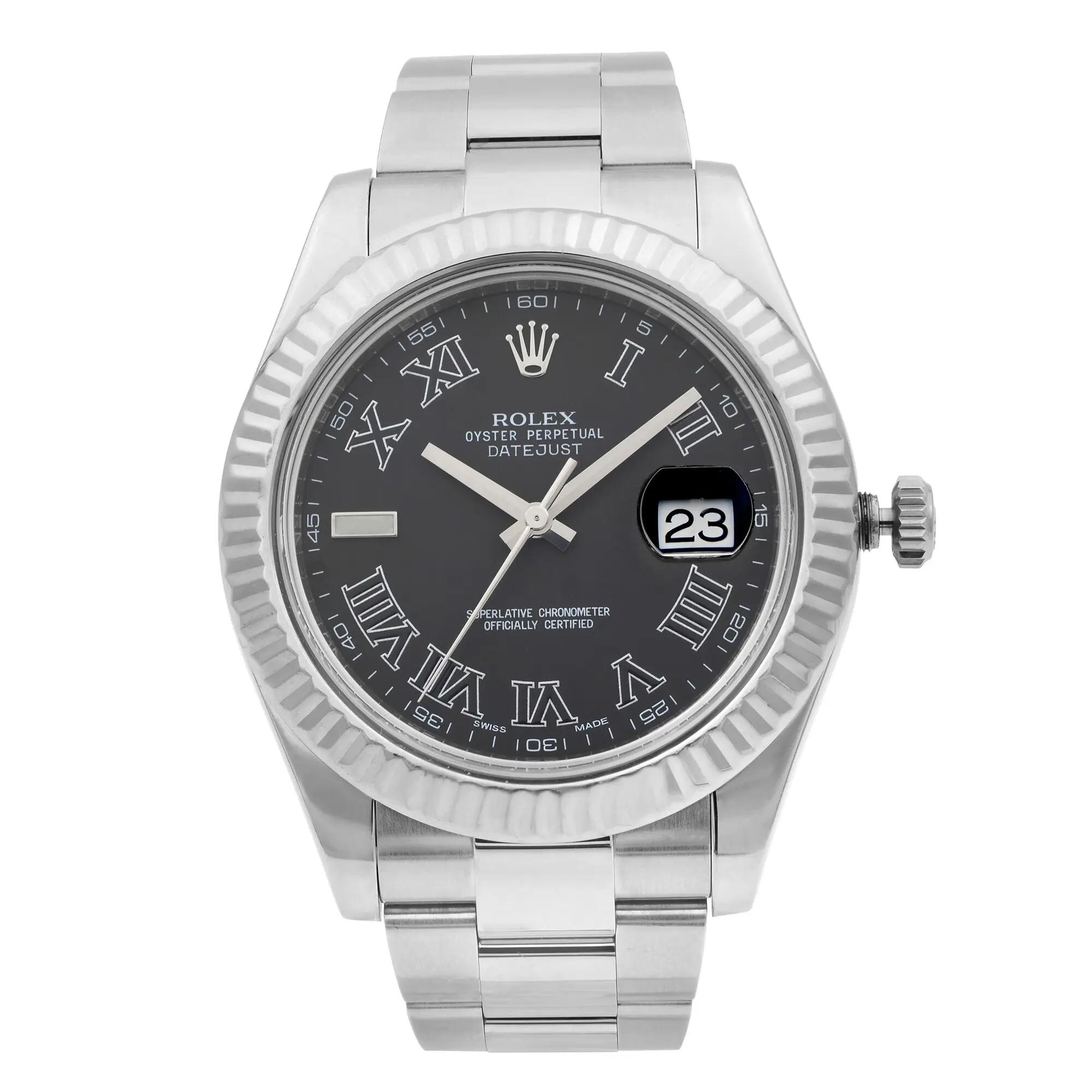 Rolex Datejust 279174 28mm 18k White Gold Steel Gray Roman Dial