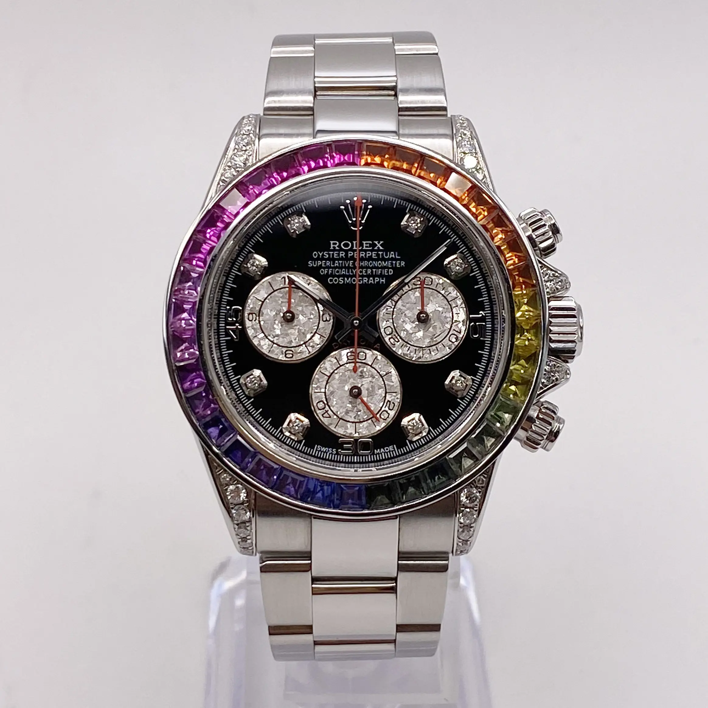 ベルソル Rolex Cosmograph Daytona 40mm Custom Rainbow Bezel Black Dial