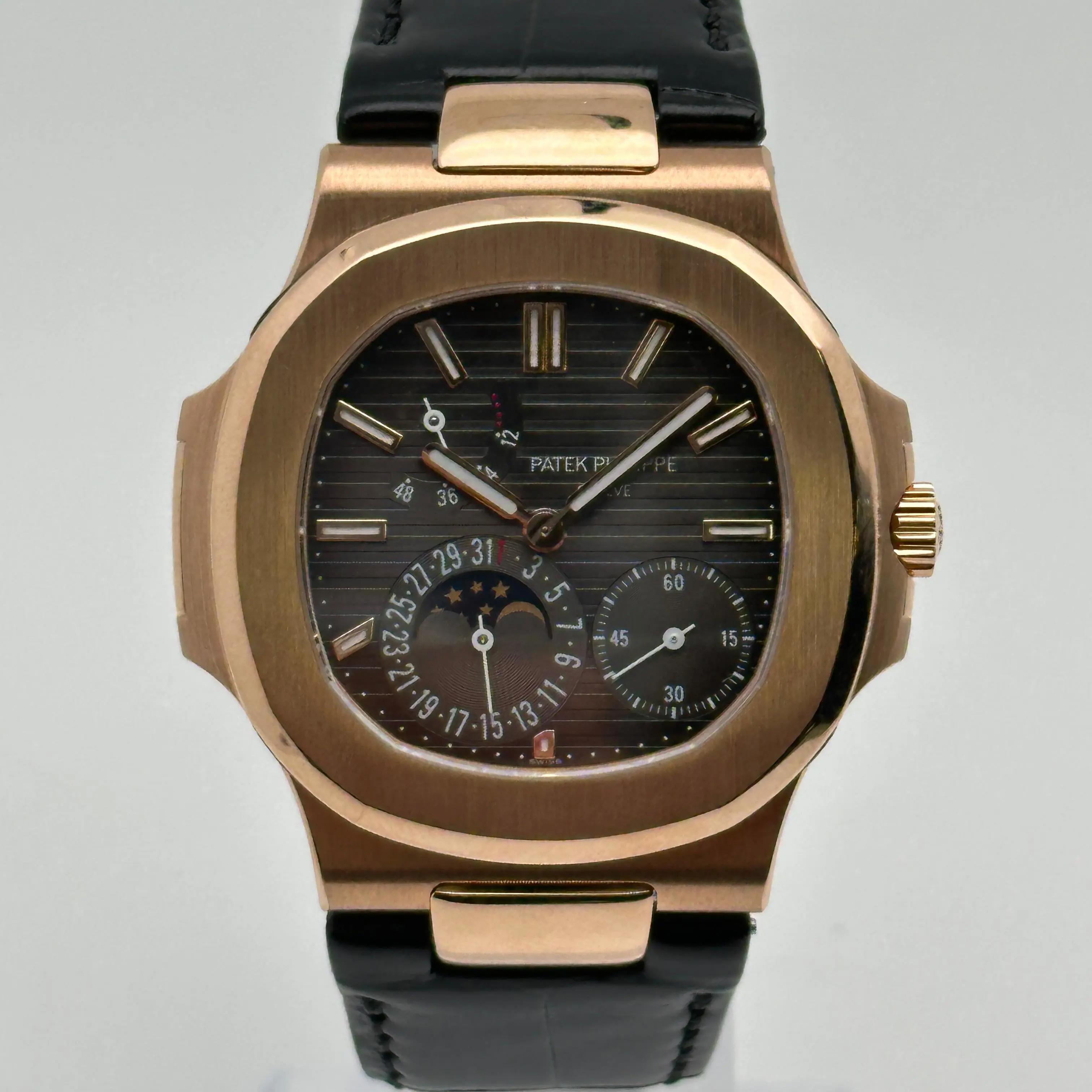 Patek Philippe Nautilus 18k Rose Gold Brown Dial Men Automatic