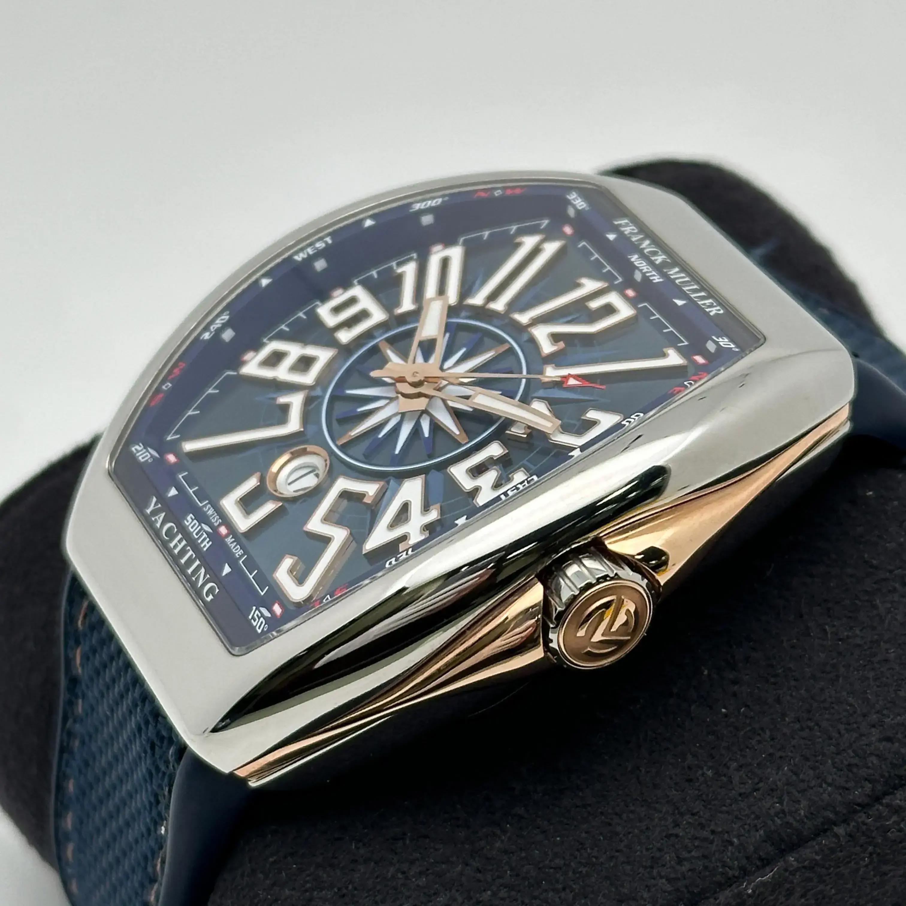 Franck Muller Vanguard Yachting Steel Rose Gold Blue Dial Watch