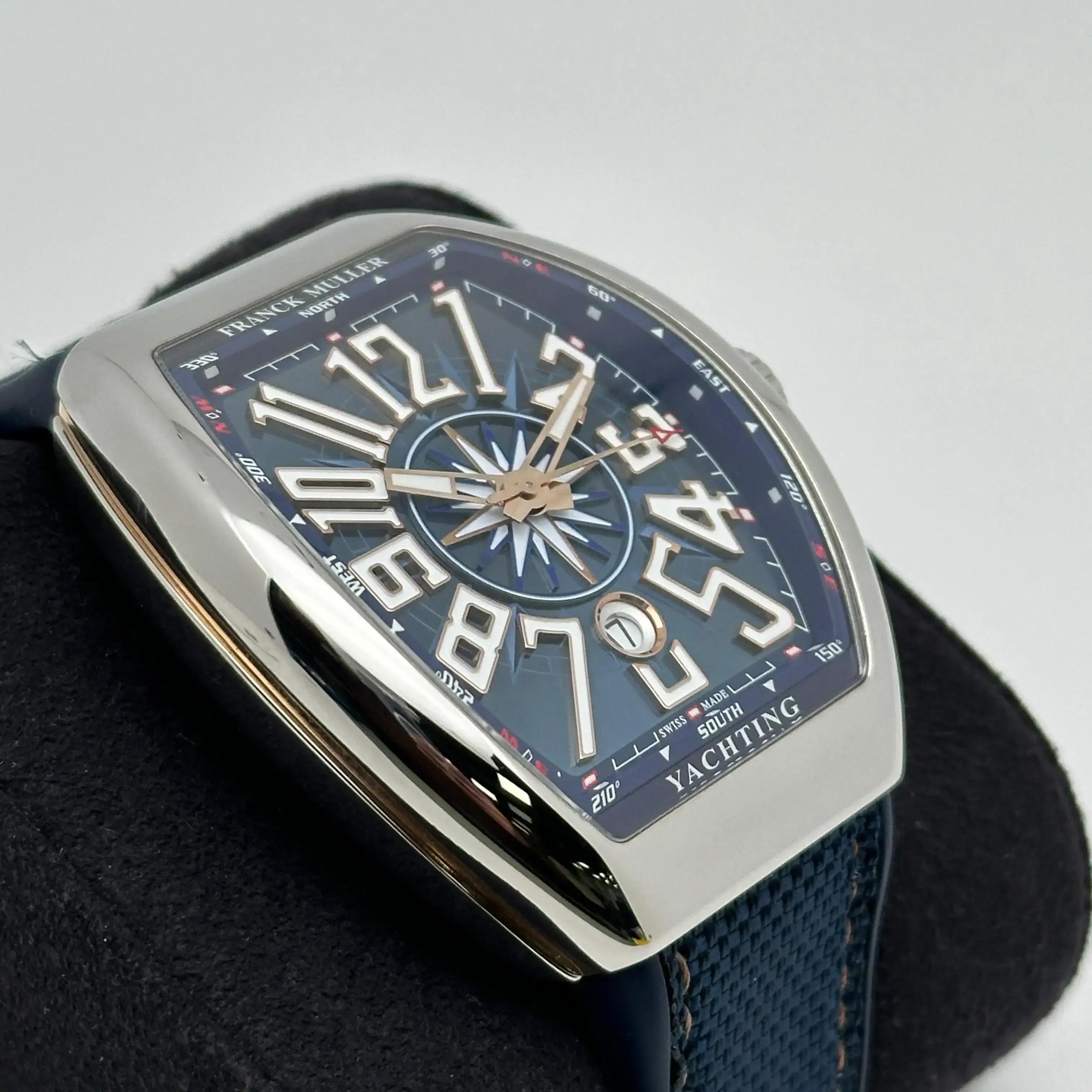 Franck Muller Vanguard Yachting Steel Rose Gold Blue Dial Watch