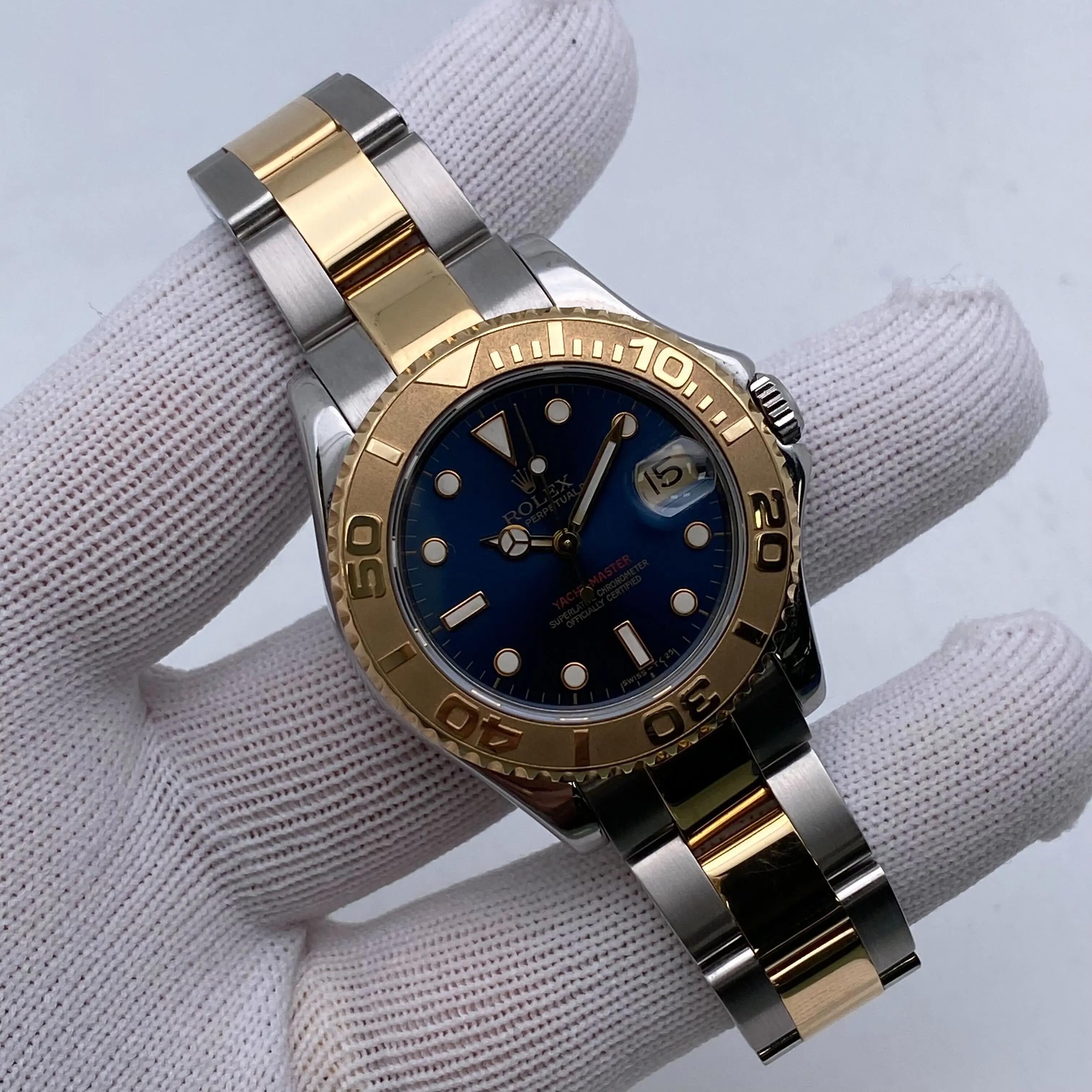 Rolex Yacht-Master 35mm 68623 Midsize Steel 18K Yellow Gold Blue